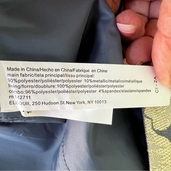 Eloquii Gold Grey Kady Fit Brocade Metallic Pants Grey and Gold Size 16 - Picture 7 of 12